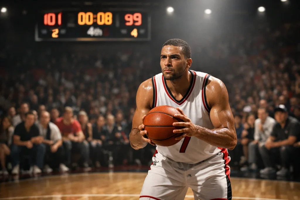 Spannendes Basketball-Finalspiel in der Crunch Time mit gespannten Zuschauern