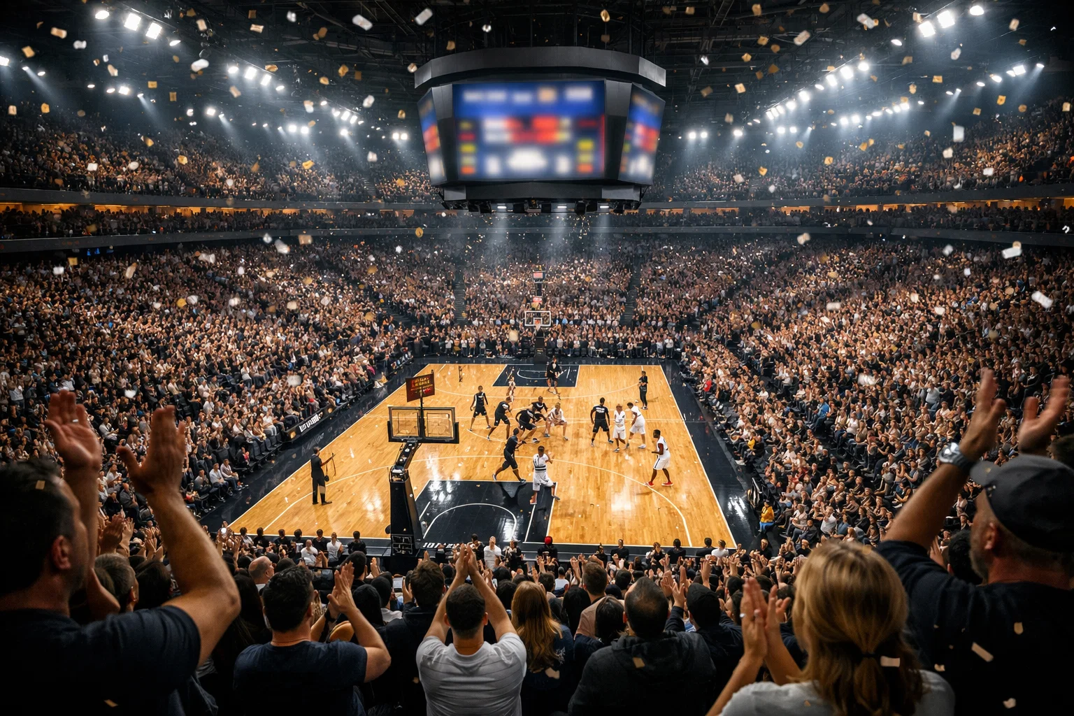 Volle NBA Finals Arena mit Fans bei einem entscheidenden Spiel