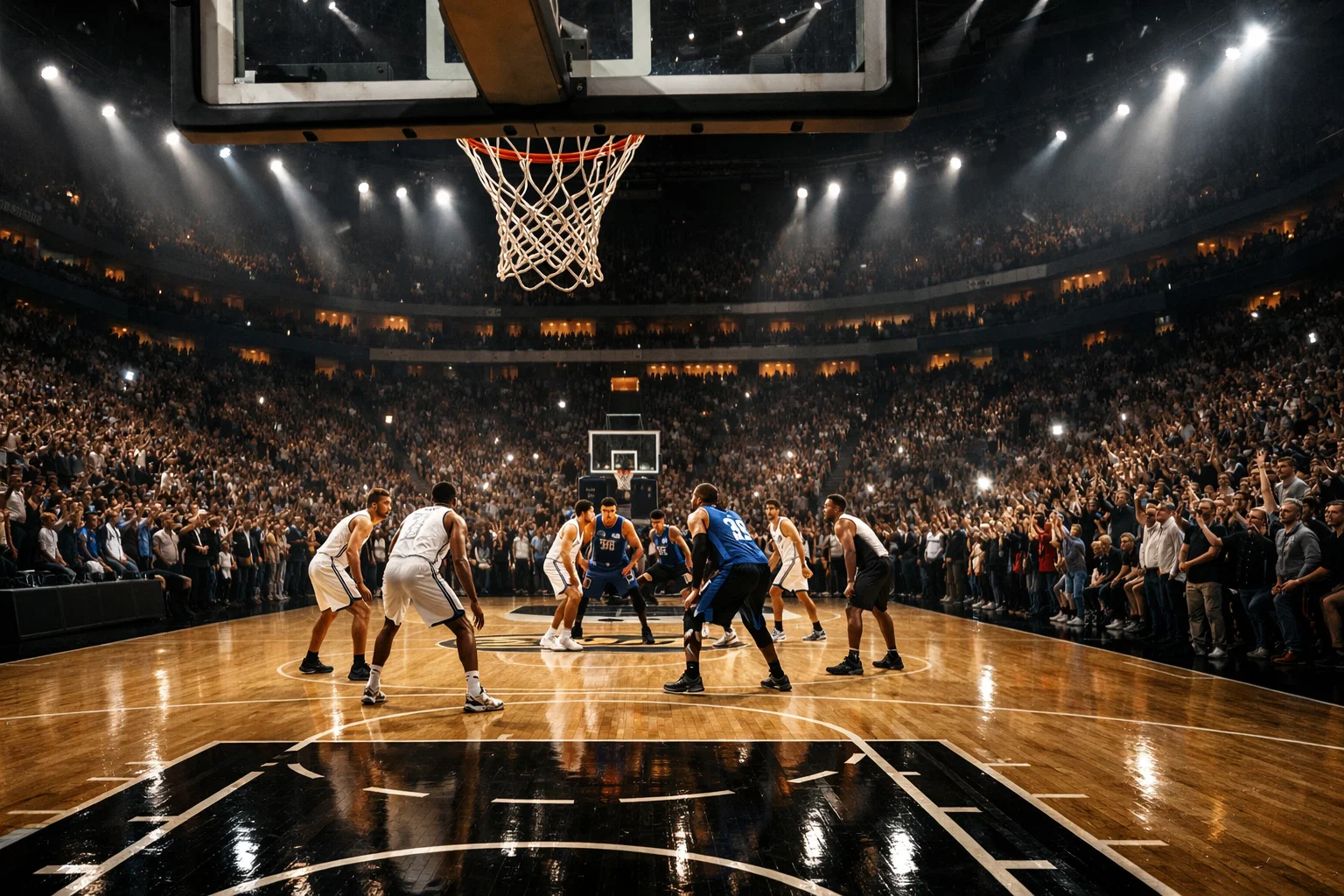 NBA Playoffs Wetten – Basketballarena voller Zuschauer während eines Playoff-Spiels